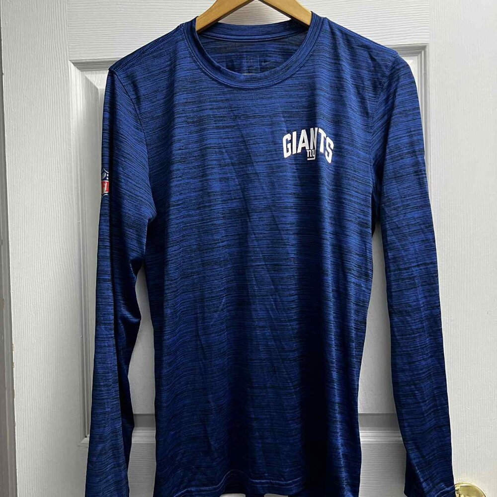 New York Giants Sideline Velocity Athletic Stack Performance Long Sleeve T-Shirt